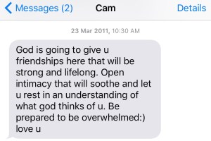 Cam's message